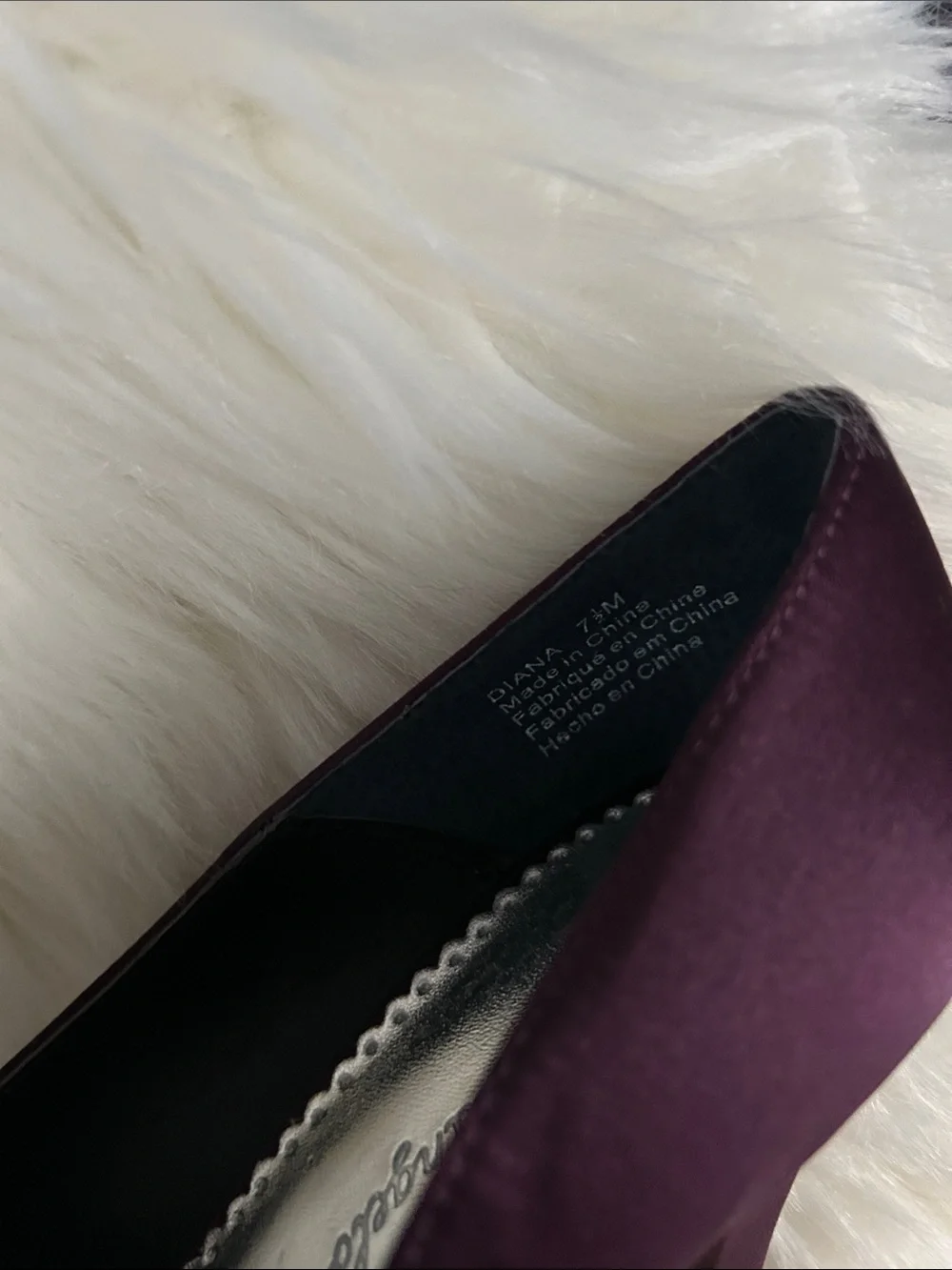 Michaelangelo Plum Satin Peep-Toe Heels with Crystal Bow